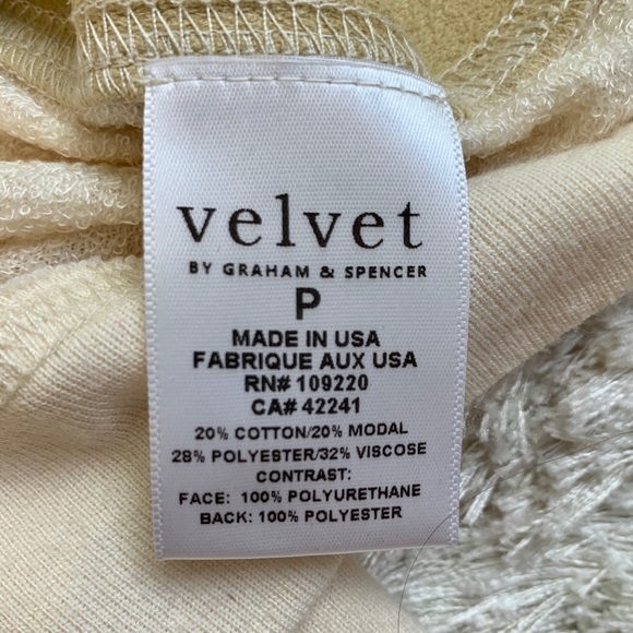 Velvet Ivory Faux Leather 3/4 Sleeve Top - Size P - Picture 4 of 4